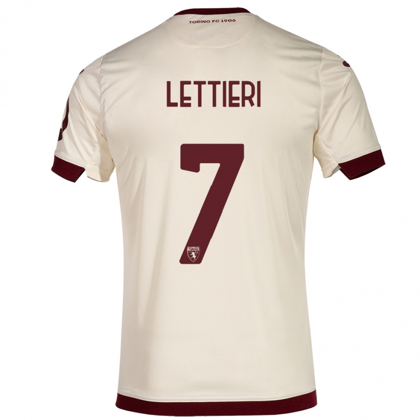 Kids Football Jessica Lettieri #7 Champagne Away Jersey 2023/24 T-Shirt Canada