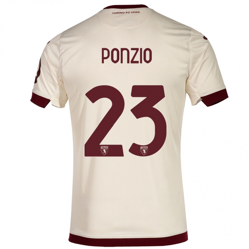 Kids Football Erika Ponzio #23 Champagne Away Jersey 2023/24 T-Shirt Canada