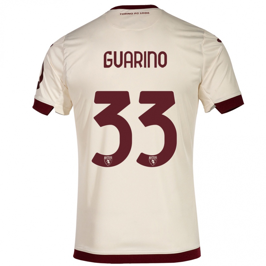 Kids Football Rita Guarino #33 Champagne Away Jersey 2023/24 T-Shirt Canada