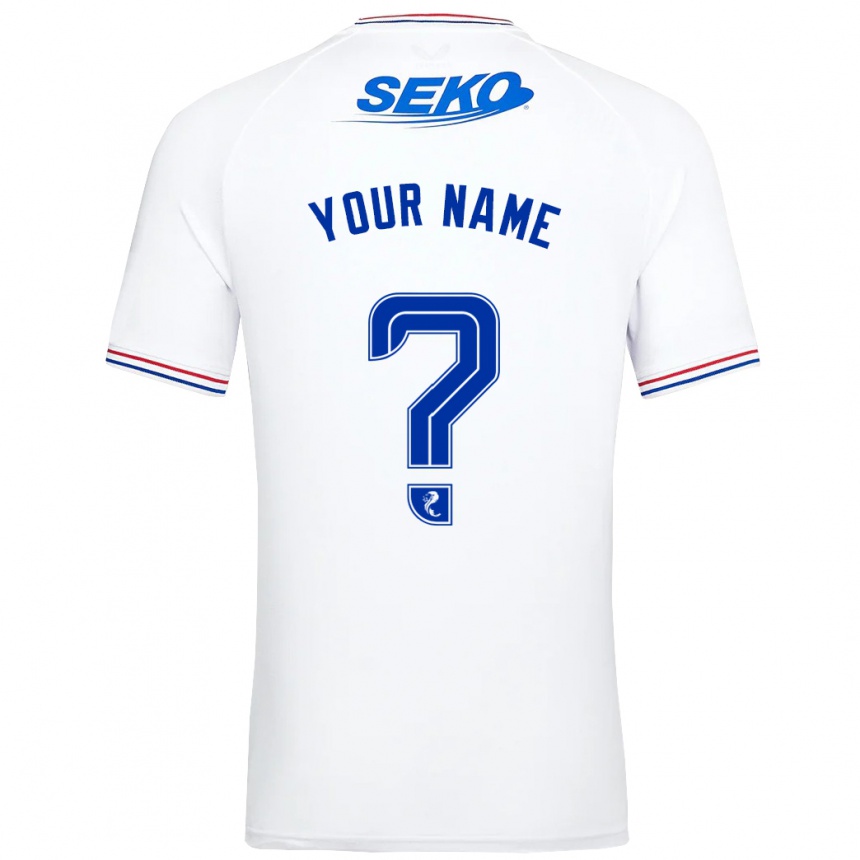 Kids Football Your Name #0 White Away Jersey 2023/24 T-Shirt Canada