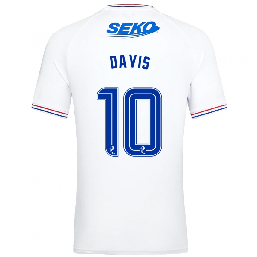 Kids Football Steven Davis #10 White Away Jersey 2023/24 T-Shirt Canada