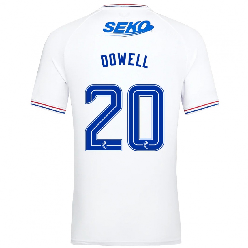 Kids Football Kieran Dowell #20 White Away Jersey 2023/24 T-Shirt Canada