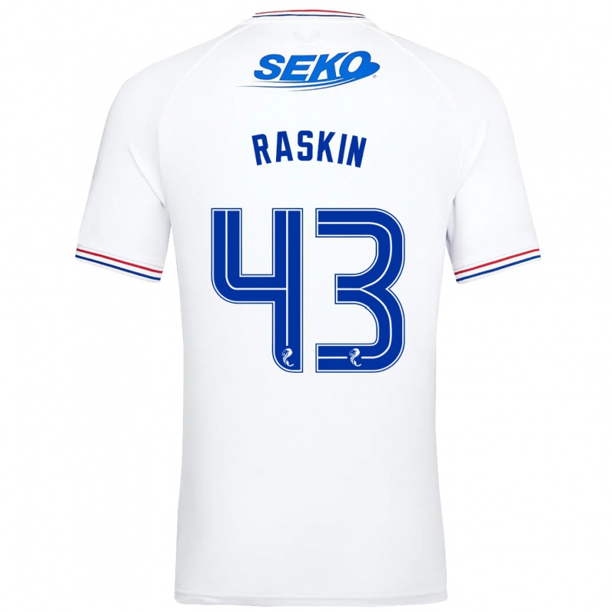 Kids Football Nicolas Raskin #43 White Away Jersey 2023/24 T-Shirt Canada