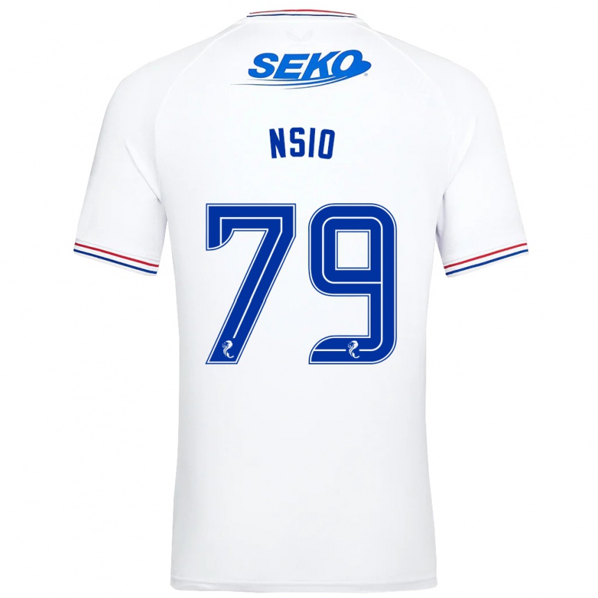 Kids Football Paul Nsio #79 White Away Jersey 2023/24 T-Shirt Canada