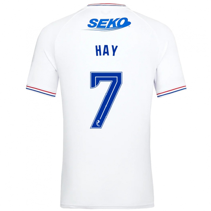 Kids Football Brogan Hay #7 White Away Jersey 2023/24 T-Shirt Canada