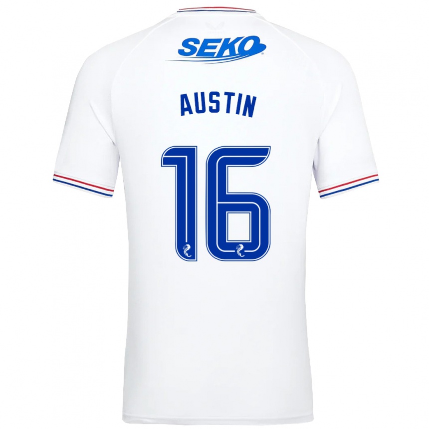 Kids Football Eilidh Austin #16 White Away Jersey 2023/24 T-Shirt Canada