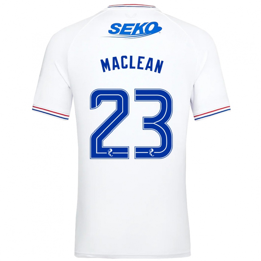 Kids Football Kirsty Maclean #23 White Away Jersey 2023/24 T-Shirt Canada