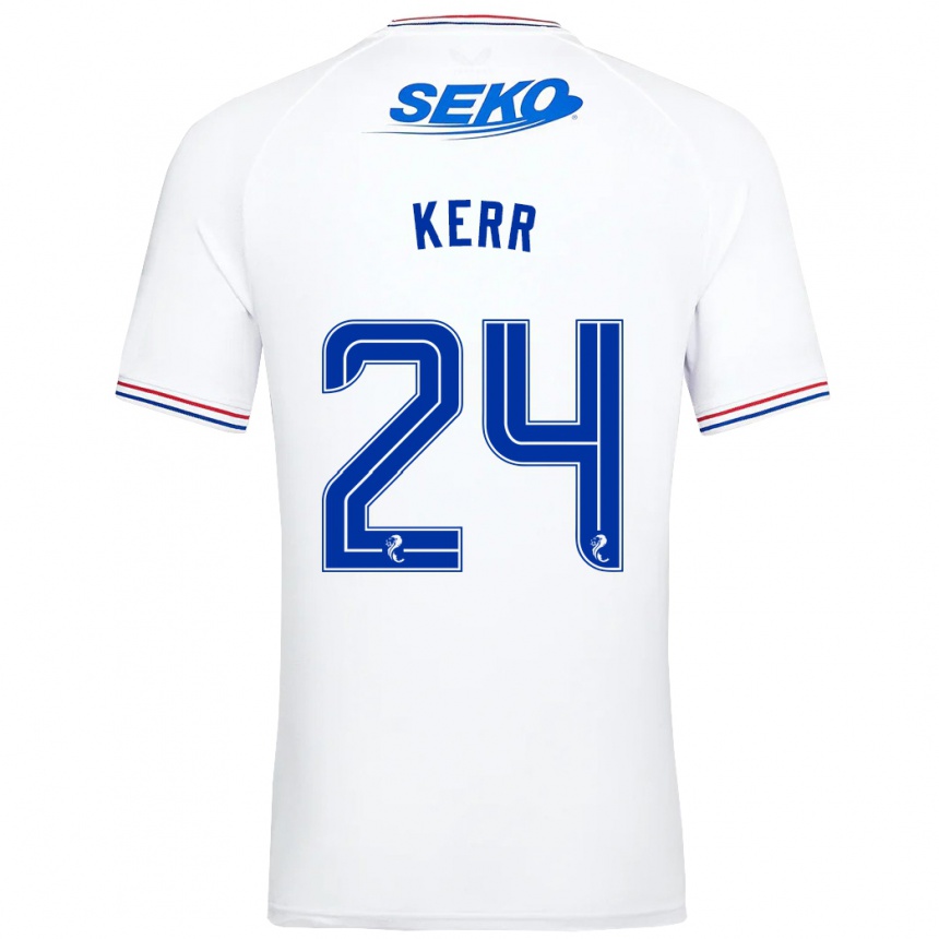 Kids Football Samantha Mary Kerr #24 White Away Jersey 2023/24 T-Shirt Canada