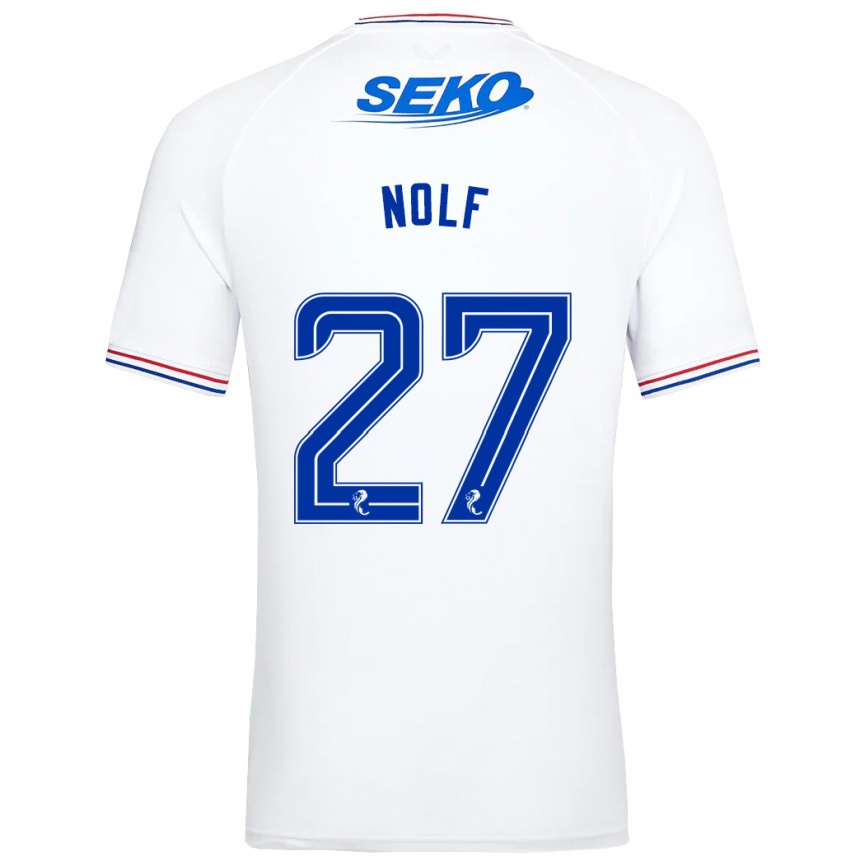 Kids Football Madeline Nolf #27 White Away Jersey 2023/24 T-Shirt Canada