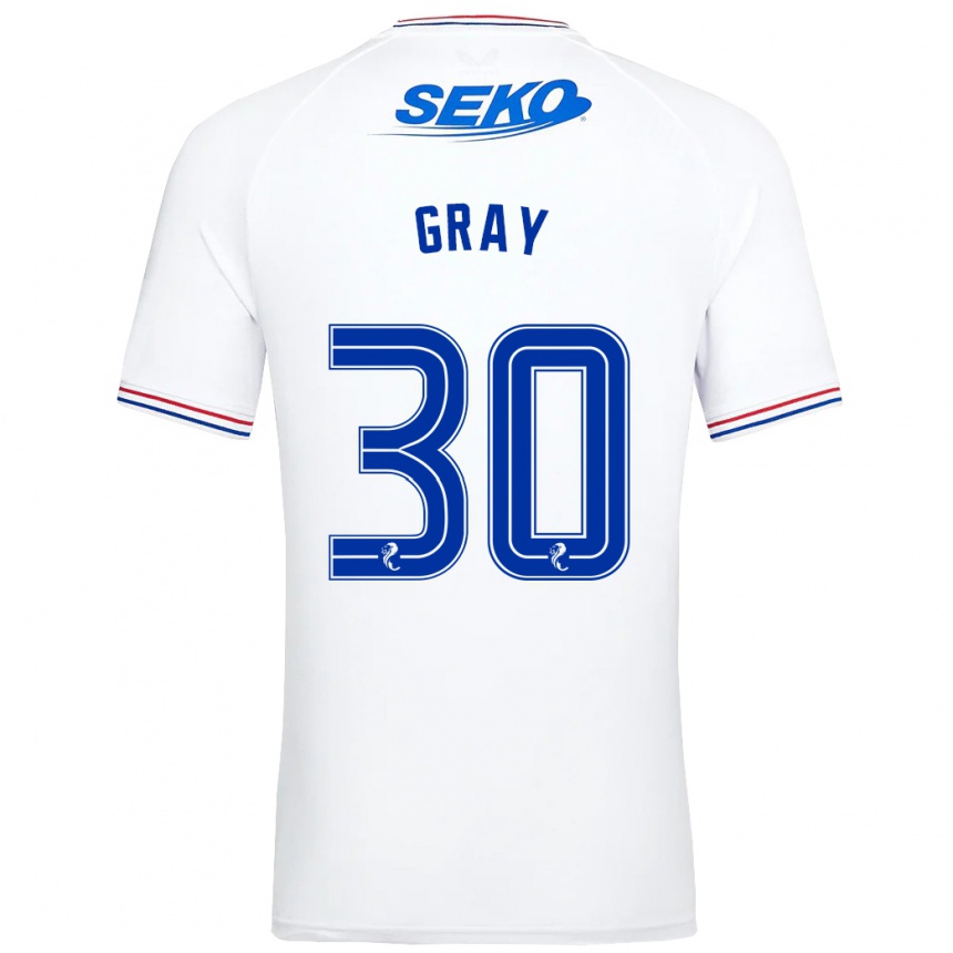 Kids Football Georgia Gray #30 White Away Jersey 2023/24 T-Shirt Canada