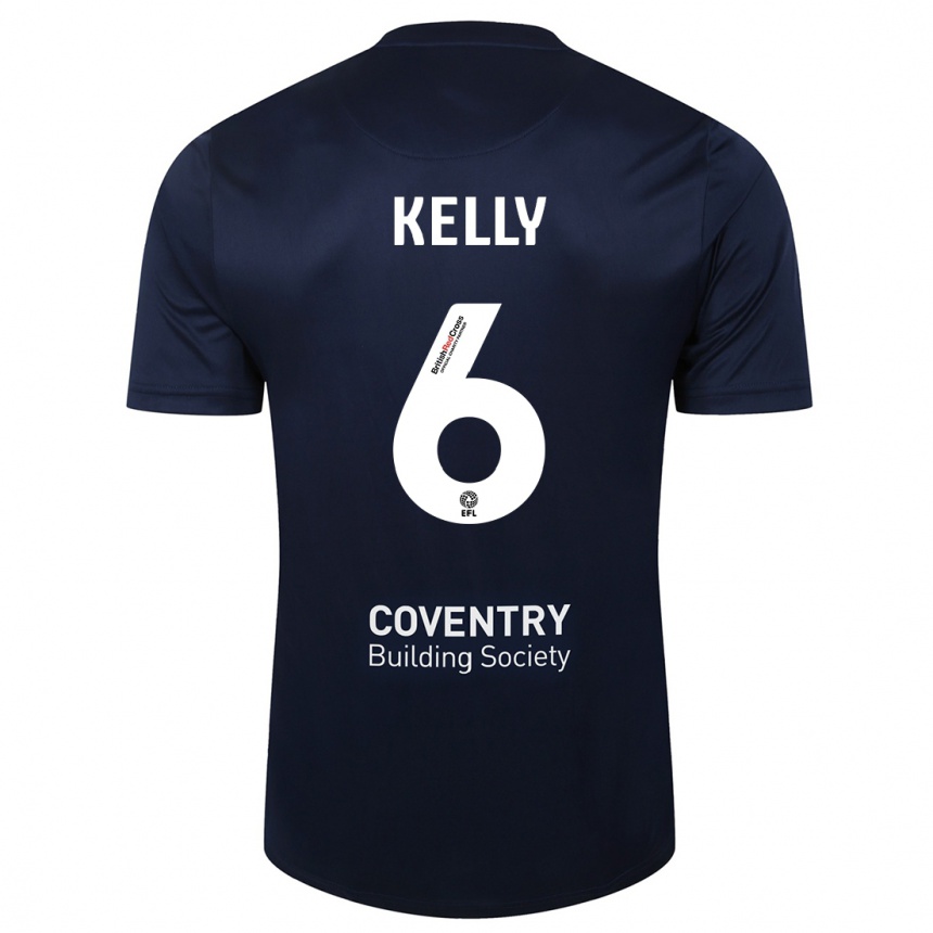 Kids Football Liam Kelly #6 Red Navy Away Jersey 2023/24 T-Shirt Canada