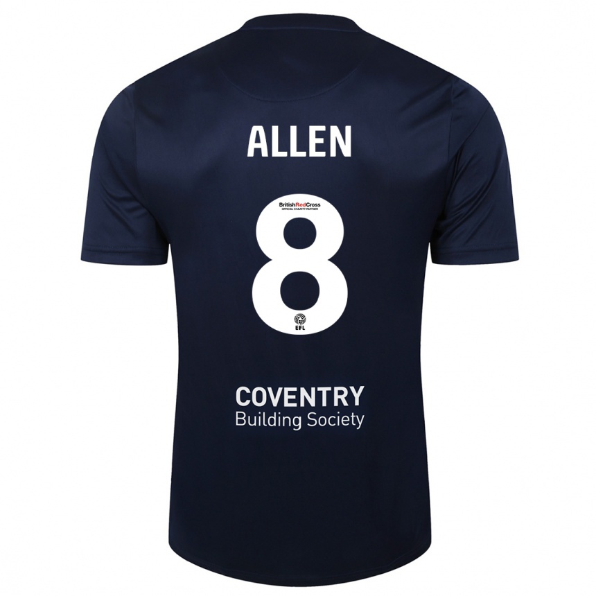 Enfant Football Maillot Jamie Allen #8 Rouge Marine Tenues Extérieur 2023/24 Canada