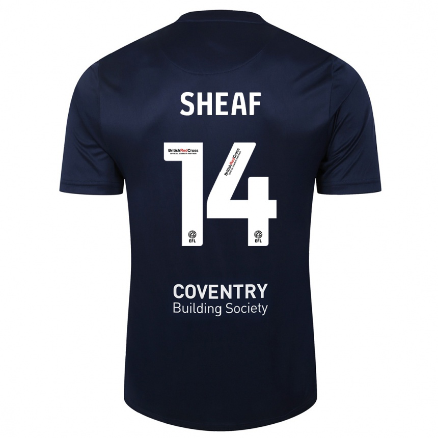 Kids Football Ben Sheaf #14 Red Navy Away Jersey 2023/24 T-Shirt Canada