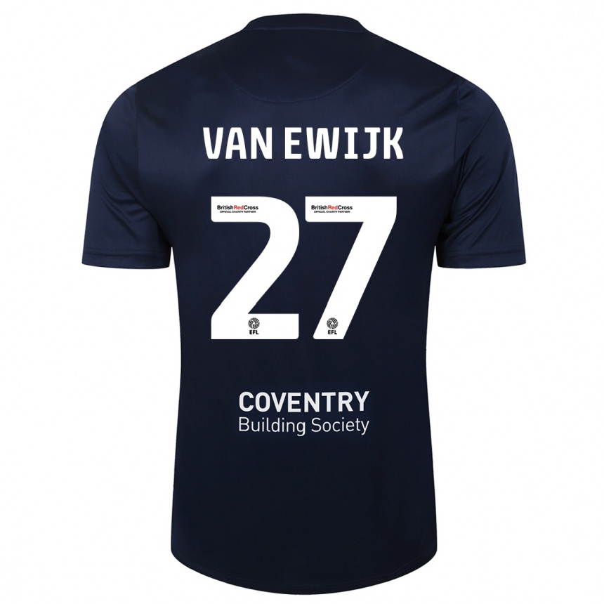 Enfant Football Maillot Milan Van Ewijk #27 Rouge Marine Tenues Extérieur 2023/24 Canada