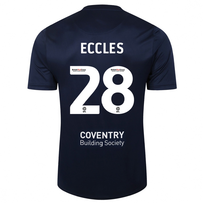 Kids Football Josh Eccles #28 Red Navy Away Jersey 2023/24 T-Shirt Canada