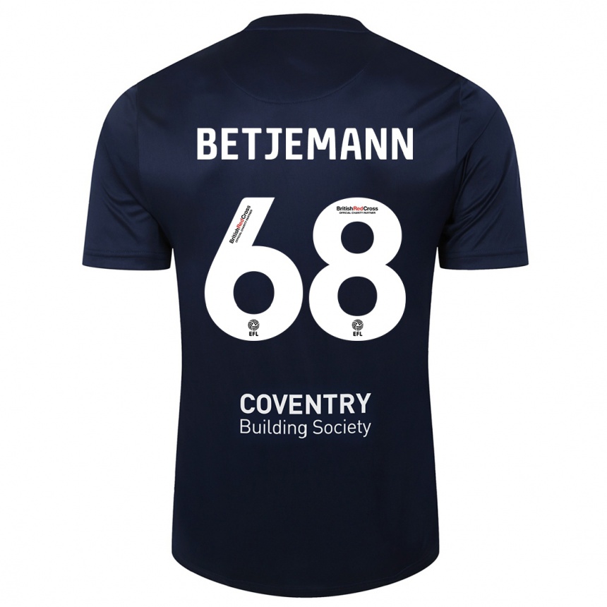 Enfant Football Maillot Elliot Betjemann #68 Rouge Marine Tenues Extérieur 2023/24 Canada