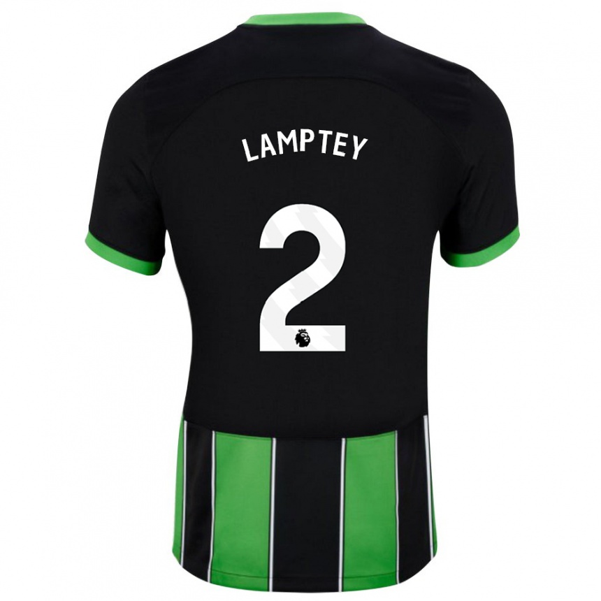 Kids Football Tariq Lamptey #2 Black Green Away Jersey 2023/24 T-Shirt Canada