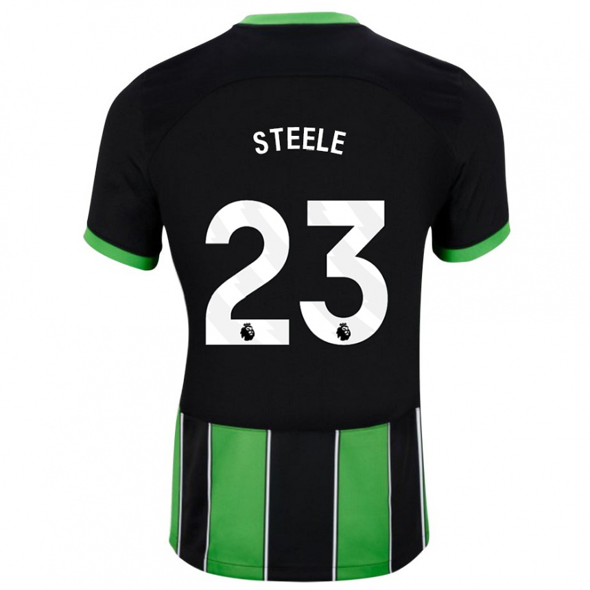 Kids Football Jason Steele #23 Black Green Away Jersey 2023/24 T-Shirt Canada