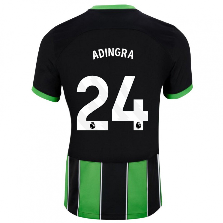 Kids Football Simon Adingra #24 Black Green Away Jersey 2023/24 T-Shirt Canada