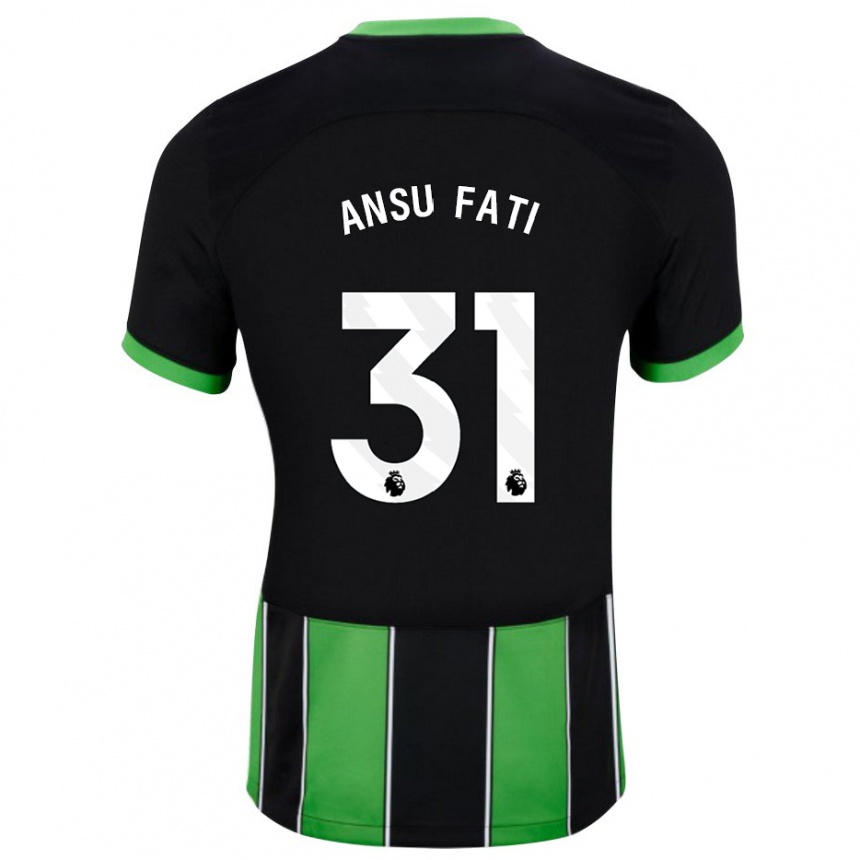 Kids Football Ansu Fati #31 Black Green Away Jersey 2023/24 T-Shirt Canada