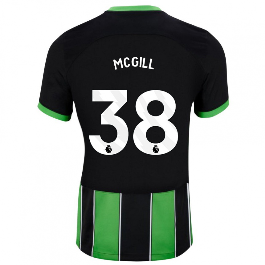 Kids Football Tom Mcgill #38 Black Green Away Jersey 2023/24 T-Shirt Canada