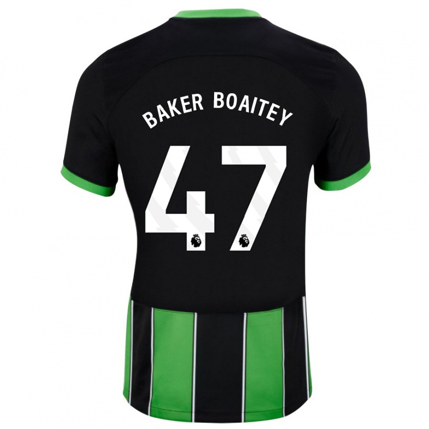 Kids Football Benicio Baker-Boaitey #47 Black Green Away Jersey 2023/24 T-Shirt Canada