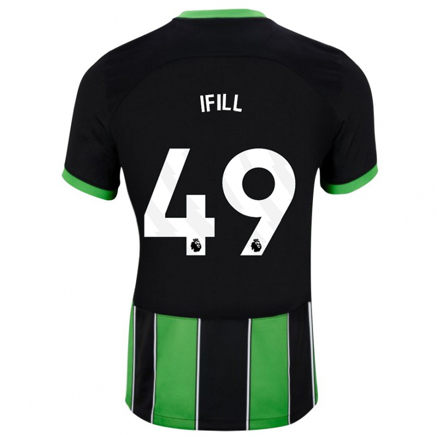 Kids Football Marcus Ifill #49 Black Green Away Jersey 2023/24 T-Shirt Canada