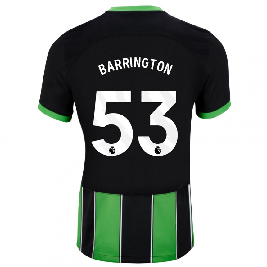 Kids Football Luca Barrington #53 Black Green Away Jersey 2023/24 T-Shirt Canada