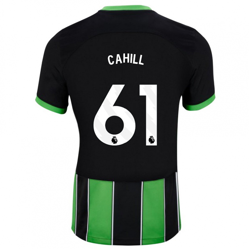 Kids Football Killian Cahill #61 Black Green Away Jersey 2023/24 T-Shirt Canada