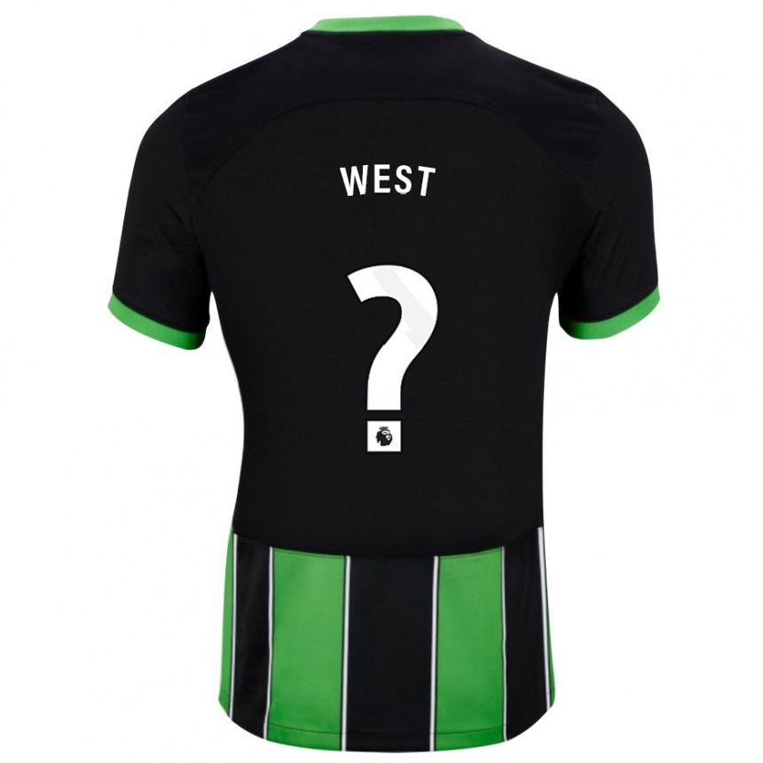 Kids Football Aidan West #0 Black Green Away Jersey 2023/24 T-Shirt Canada