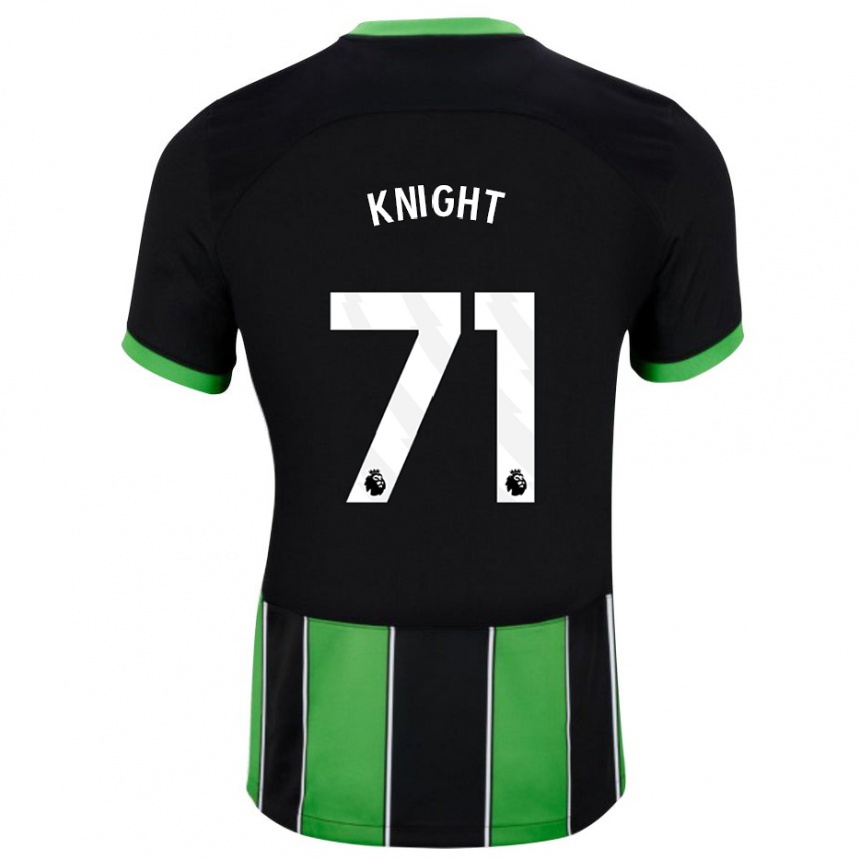 Kids Football Joe Knight #71 Black Green Away Jersey 2023/24 T-Shirt Canada