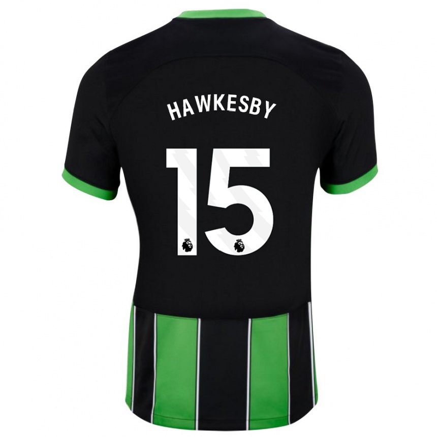 Enfant Football Maillot Mackenzie Hawkesby #15 Vert Noir Tenues Extérieur 2023/24 Canada