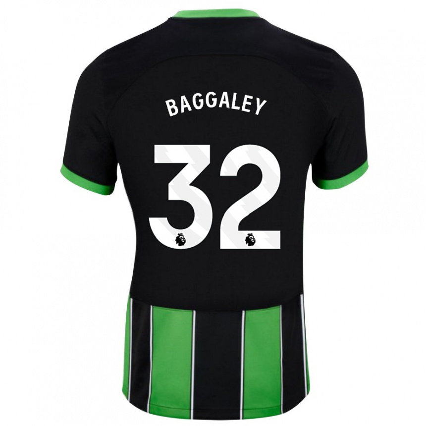 Kids Football Sophie Baggaley #32 Black Green Away Jersey 2023/24 T-Shirt Canada