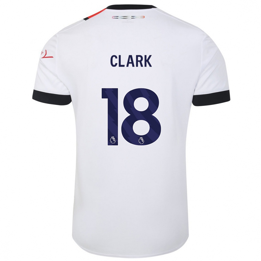 Kids Football Jordan Clark #18 White Away Jersey 2023/24 T-Shirt Canada