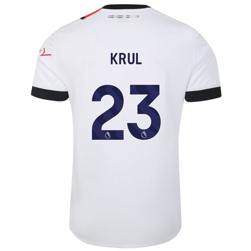 Kids Football Tim Krul #23 White Away Jersey 2023/24 T-Shirt Canada