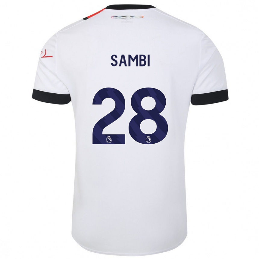 Enfant Football Maillot Albert Sambi Lokonga #28 Blanc Tenues Extérieur 2023/24 Canada