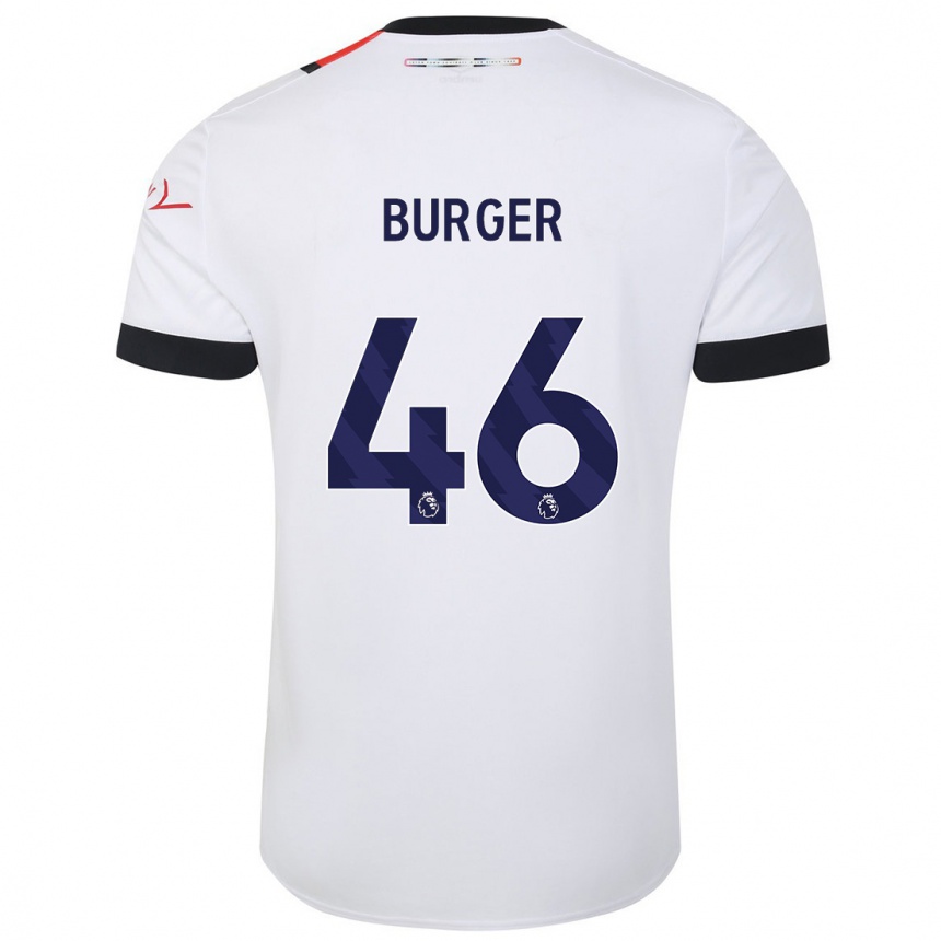 Kids Football Jake Burger #46 White Away Jersey 2023/24 T-Shirt Canada