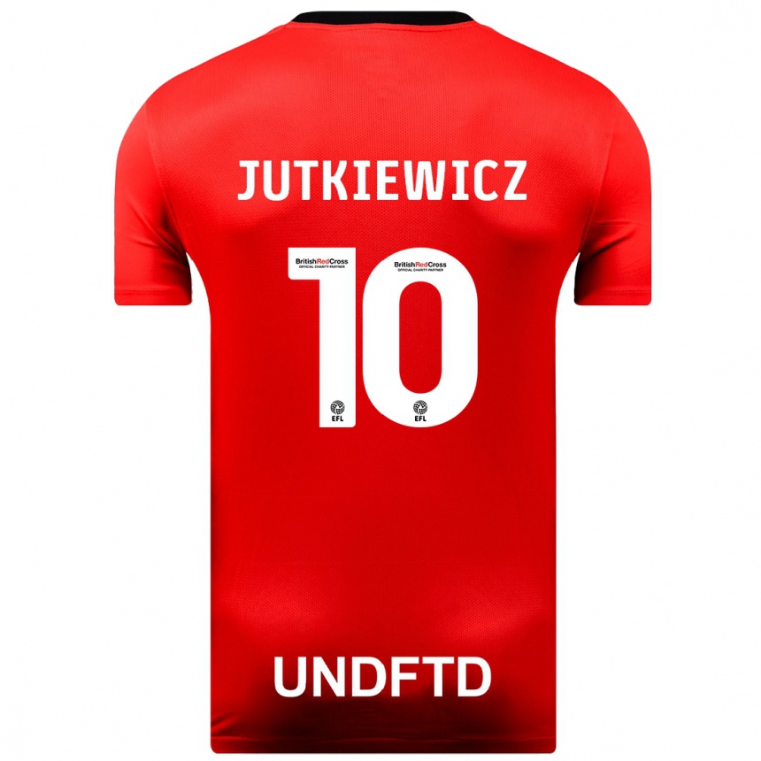 Kids Football Lukas Jutkiewicz #10 Red Away Jersey 2023/24 T-Shirt Canada