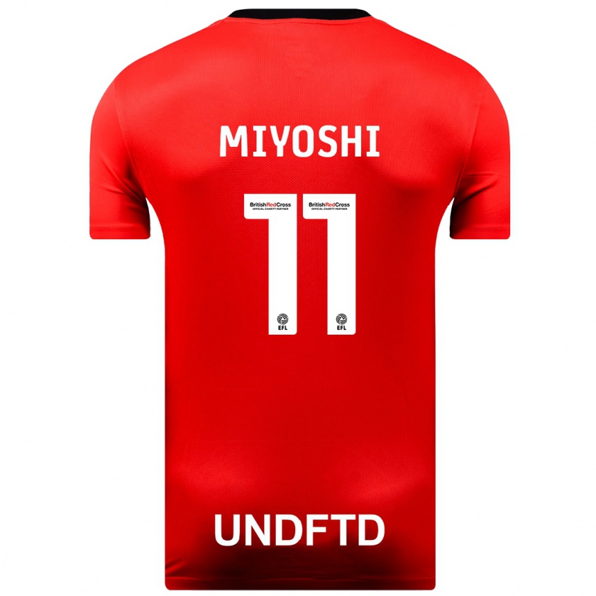 Kids Football Koji Miyoshi #11 Red Away Jersey 2023/24 T-Shirt Canada