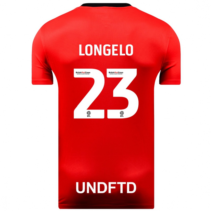 Kids Football Emmanuel Longelo #23 Red Away Jersey 2023/24 T-Shirt Canada