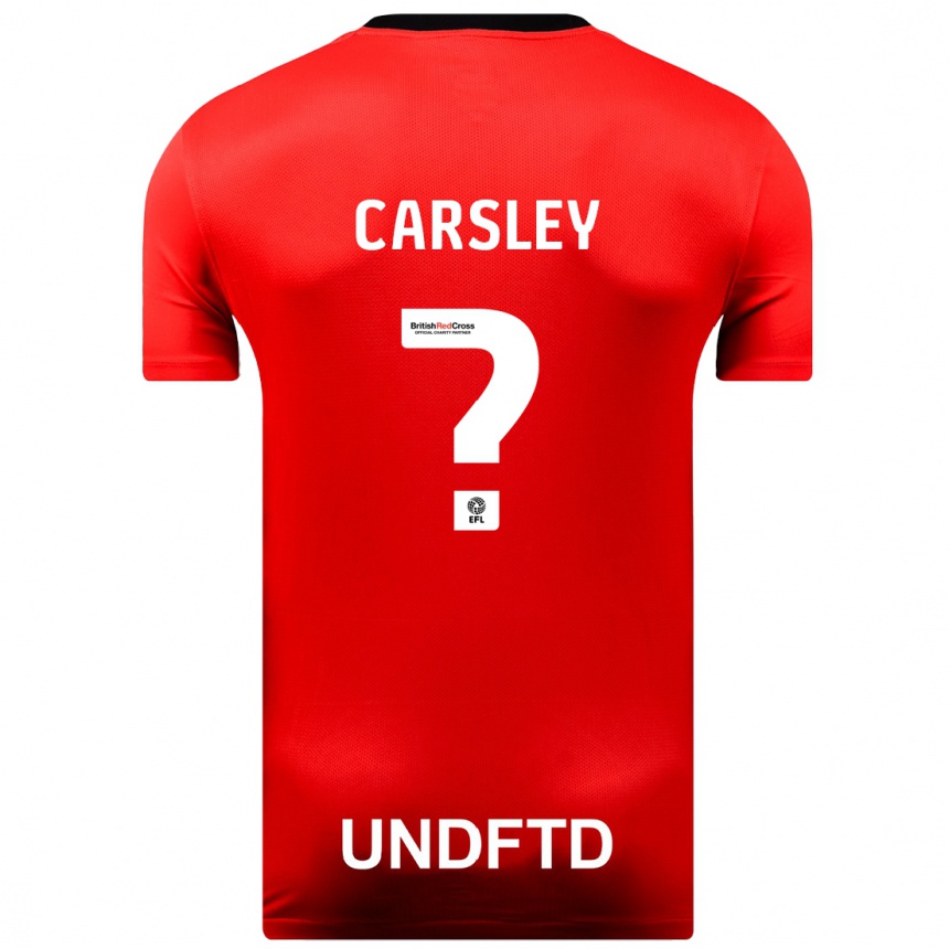 Kids Football Luke Carsley #0 Red Away Jersey 2023/24 T-Shirt Canada