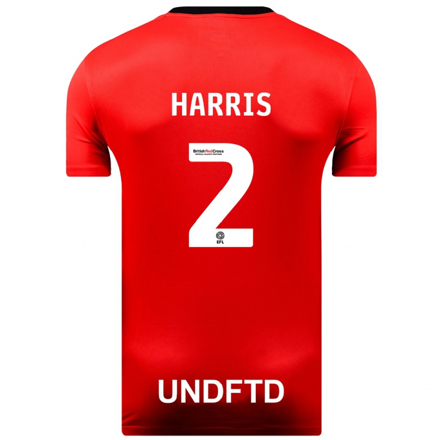 Kids Football Martha Harris #2 Red Away Jersey 2023/24 T-Shirt Canada