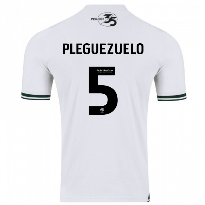 Kids Football Julio Pleguezuelo #5 White Away Jersey 2023/24 T-Shirt Canada