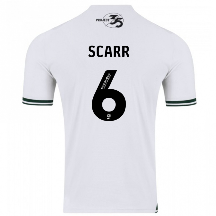 Kids Football Dan Scarr #6 White Away Jersey 2023/24 T-Shirt Canada