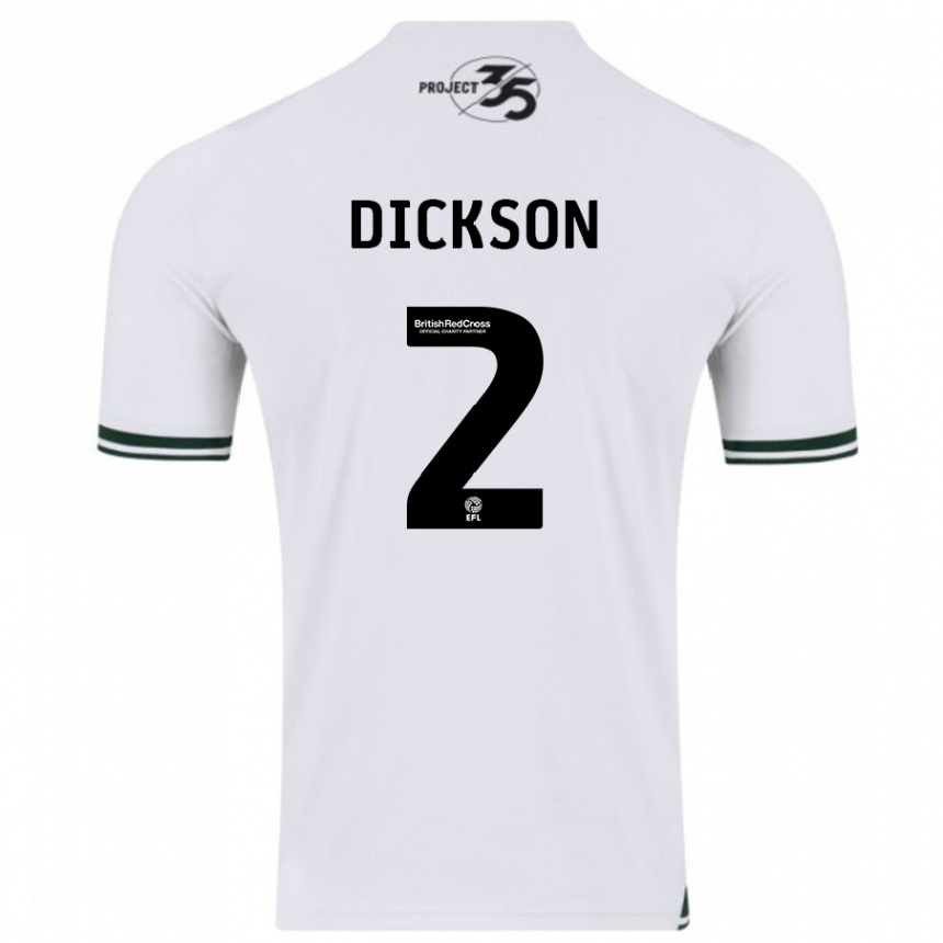 Kids Football Katie Dickson #2 White Away Jersey 2023/24 T-Shirt Canada