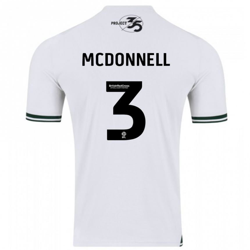 Kids Football Rosie Mcdonnell #3 White Away Jersey 2023/24 T-Shirt Canada