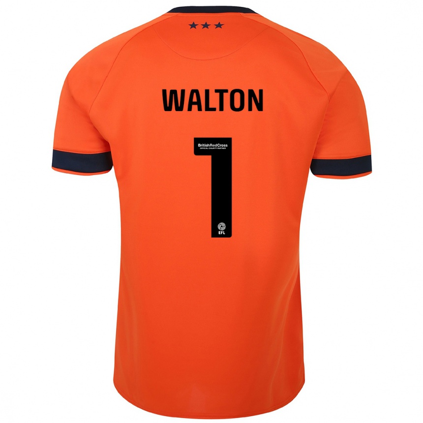 Kids Football Christian Walton #1 Orange Away Jersey 2023/24 T-Shirt Canada