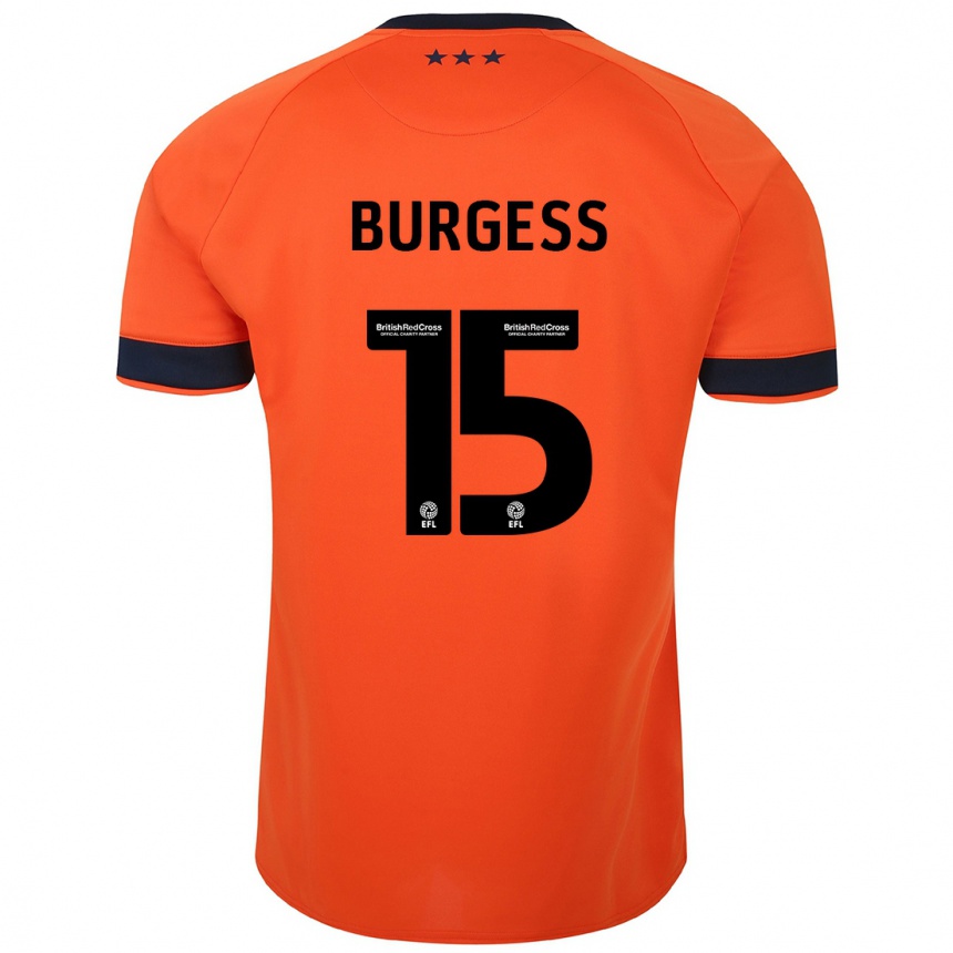 Kids Football Cameron Burgess #15 Orange Away Jersey 2023/24 T-Shirt Canada