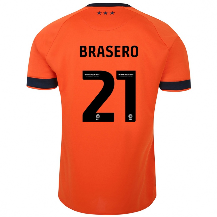 Kids Football Sarah Brasero-Carreira #21 Orange Away Jersey 2023/24 T-Shirt Canada