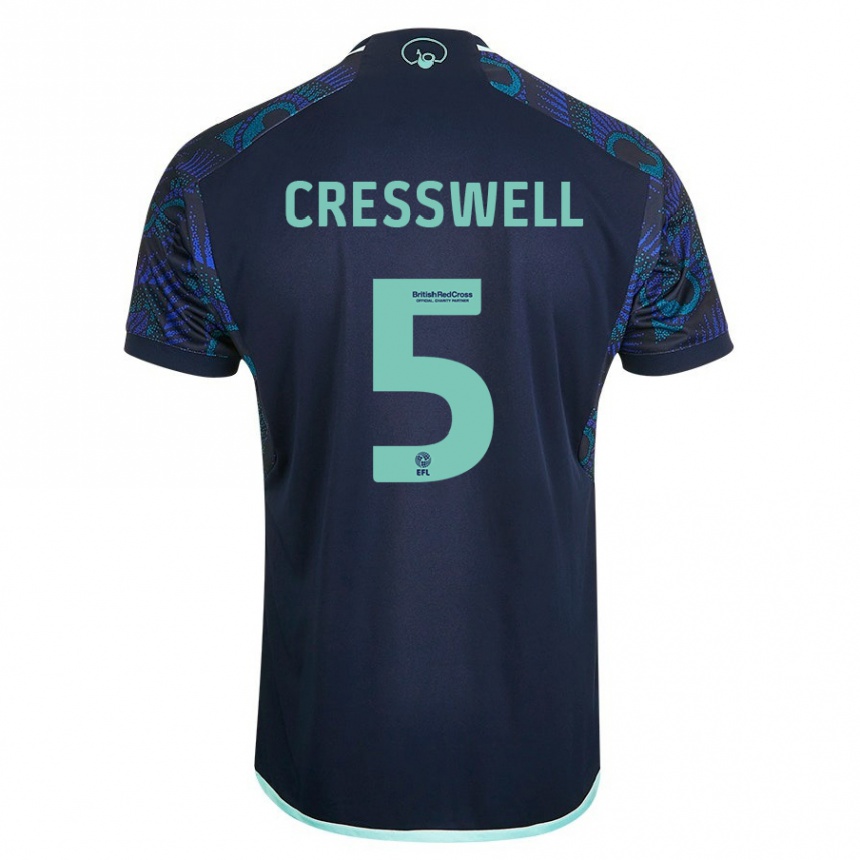 Kids Football Charlie Cresswell #5 Blue Away Jersey 2023/24 T-Shirt Canada